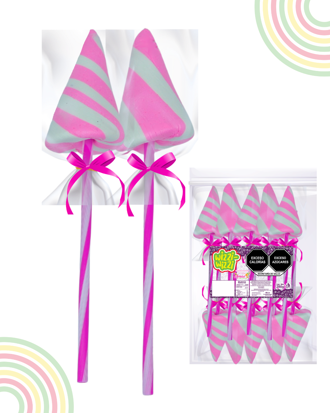 Paleta Piruli 50pz chupirul fiesta colores