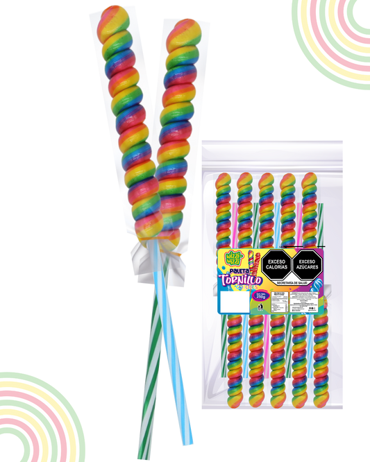 Paleta Tornillo grande 10pz colores fiestas