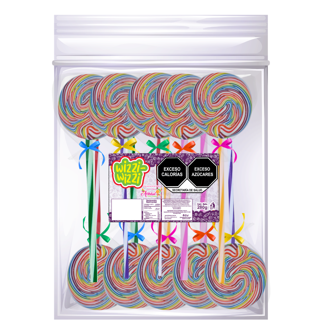 Paleta Trenzada 10pz Wizzi Psicodelico