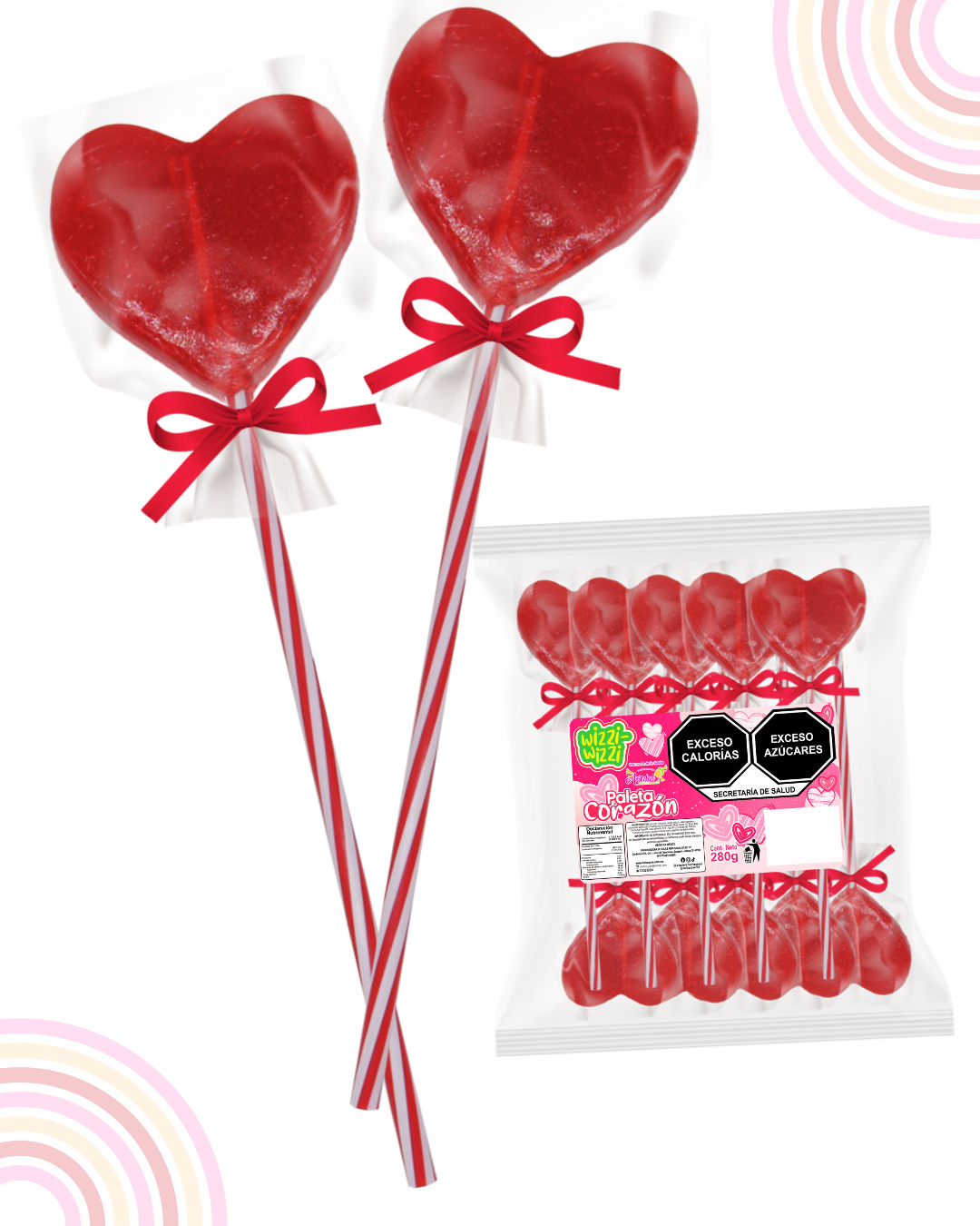 Paleta Corazon no.1 San Valentin 10 piezas