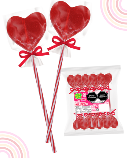 Paleta Corazon no.1 San Valentin 10 piezas