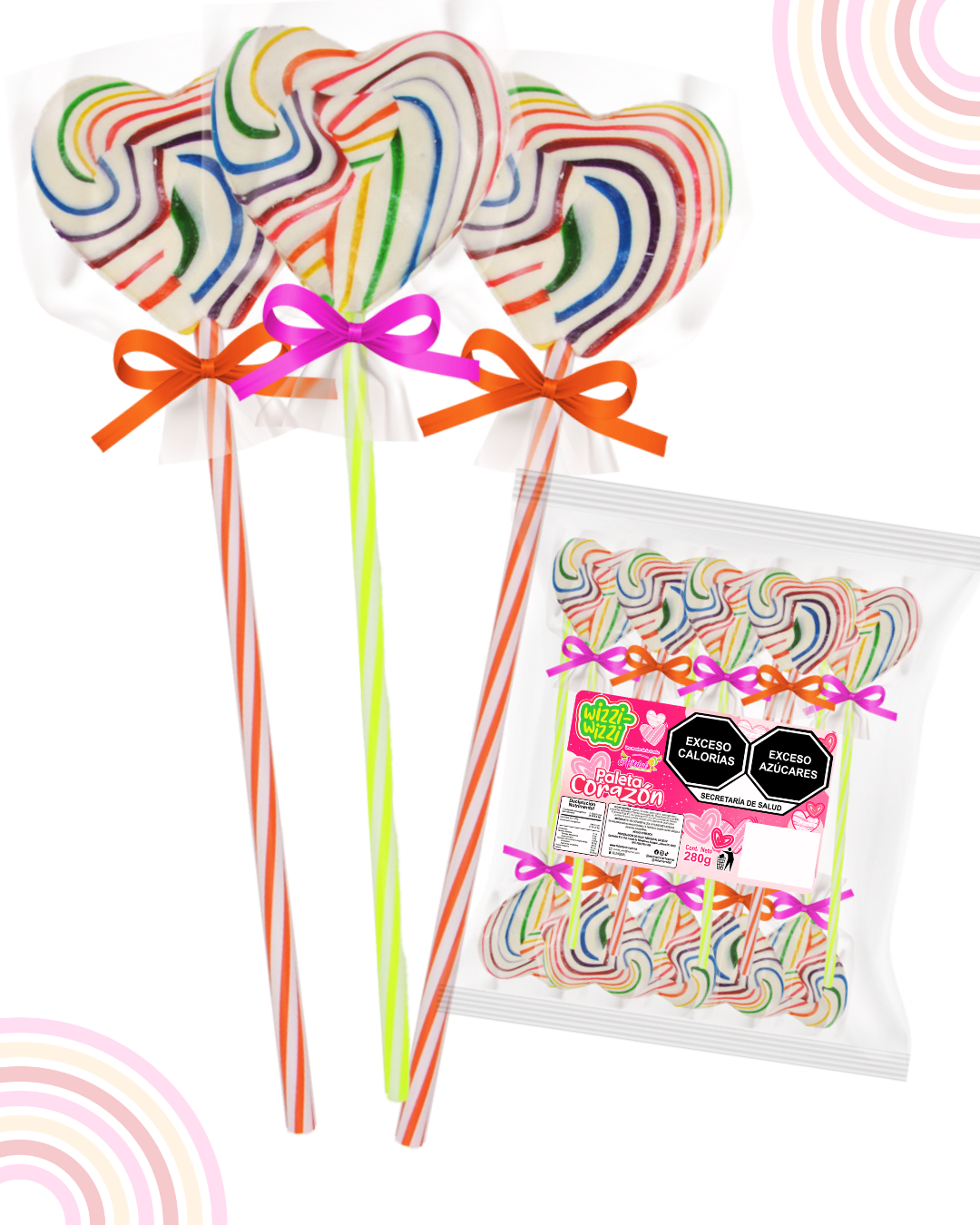 Paleta Corazon no.1 San Valentin 10 piezas