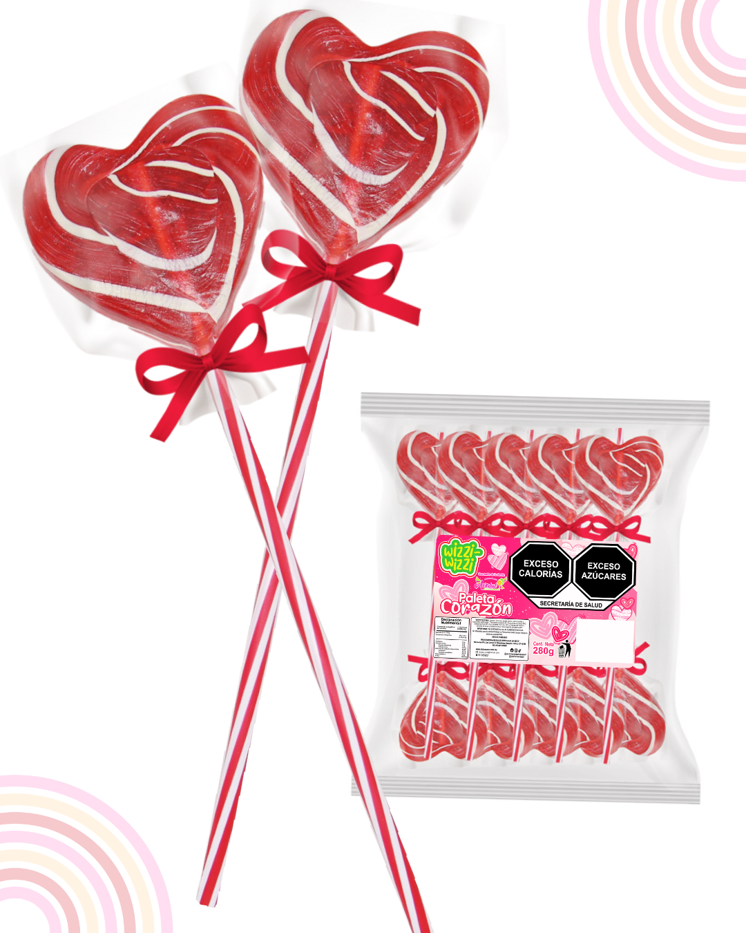Paleta Corazon no.1 San Valentin 10 piezas
