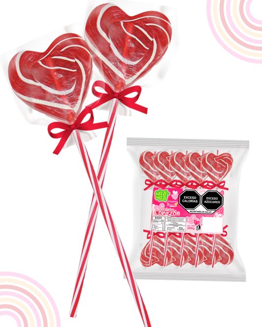 Paleta Corazon no.1 San Valentin 10 piezas