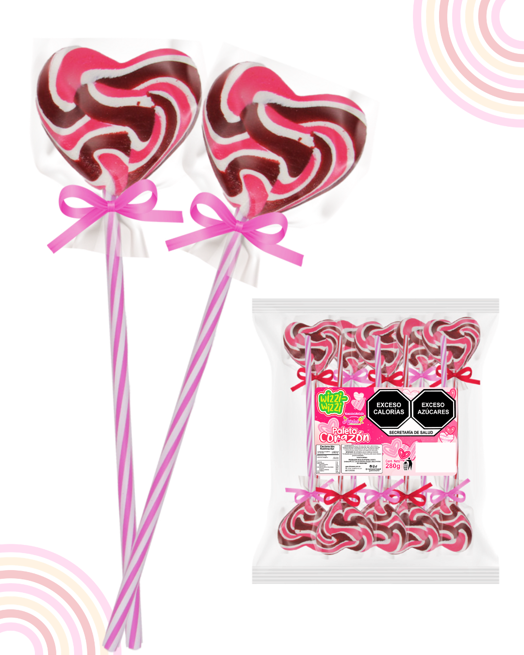Paleta Corazon no.1 San Valentin 10 piezas