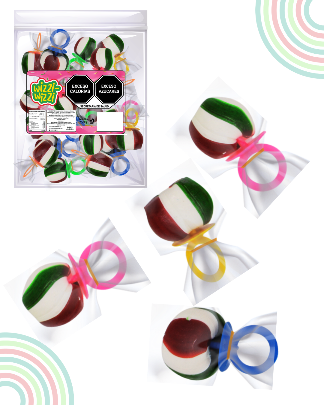 Chupon tricolor Bandera México 20pz fiestas patrias