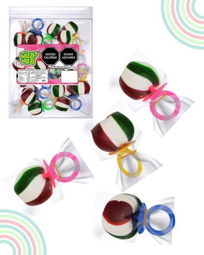 Chupon tricolor Bandera México 20pz fiestas patrias