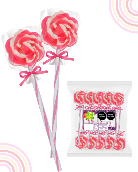 Paleta Flor bolsa 10pz colores