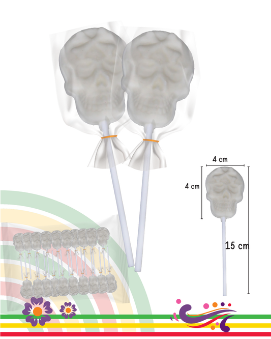 Paleta calavera blanco dia de muertos 20 piezas