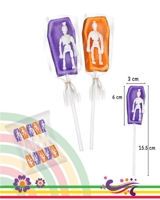 Paleta Ataúd dia de muertos 10 pz paleta con juguete