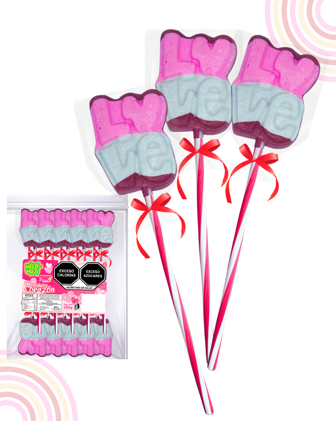 Paleta Love San Valentin Bolsa 10pz