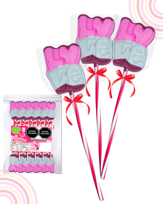 Paleta Love San Valentin Bolsa 10pz