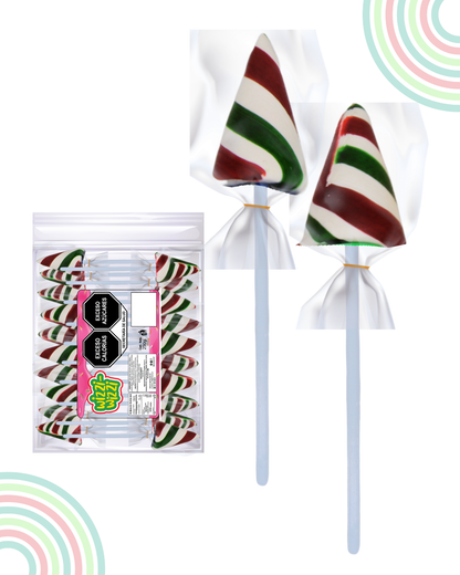 Paleta tricolor Bandera mexico bolsa 20pz Fiestas patrias
