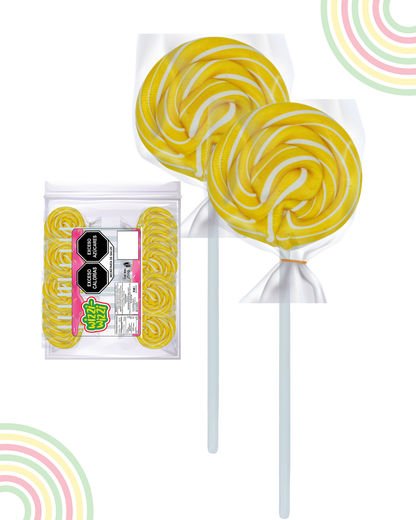 Paleta trenzadita mini 100pz fiestas colores