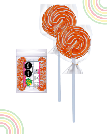 Paleta trenzadita mini 100pz fiestas colores