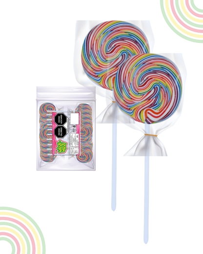 Paleta trenzadita mini 100pz fiestas colores