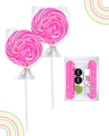 Paleta trenzadita mini 100pz fiestas colores