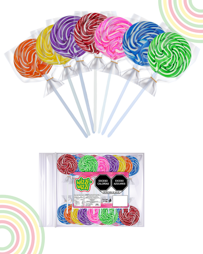 Paleta trenzadita mini 100pz fiestas colores