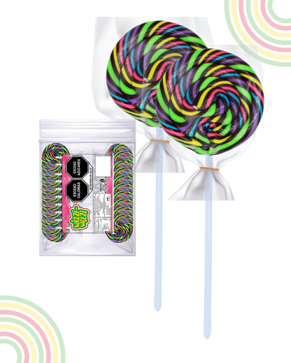 Paleta trenzadita mini 100pz fiestas colores