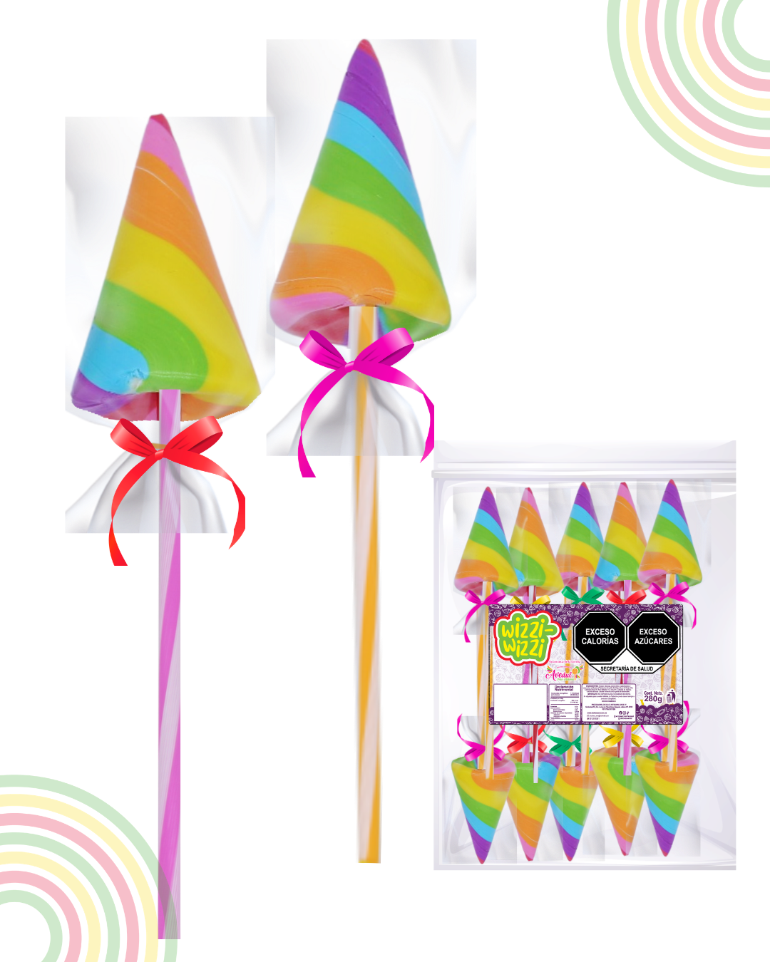Paleta Piruli 50pz chupirul fiesta colores