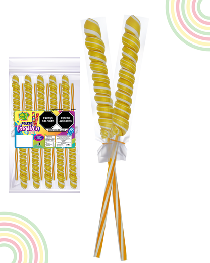 Paleta Tornillo grande 10pz colores fiestas