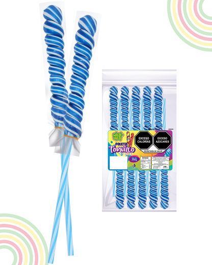 Paleta Tornillo grande 10pz colores fiestas