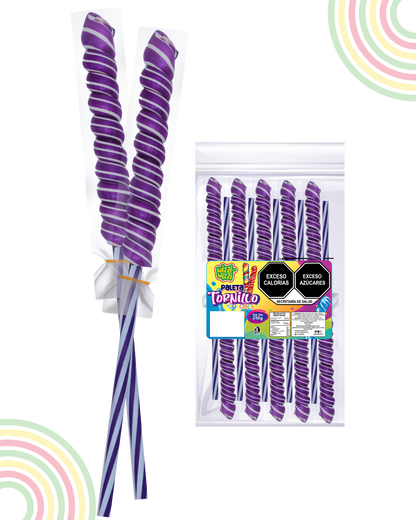 Paleta Tornillo grande 10pz colores fiestas