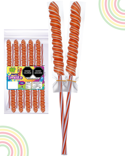 Paleta Tornillo grande 10pz colores fiestas