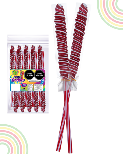 Paleta Tornillo grande 10pz colores fiestas