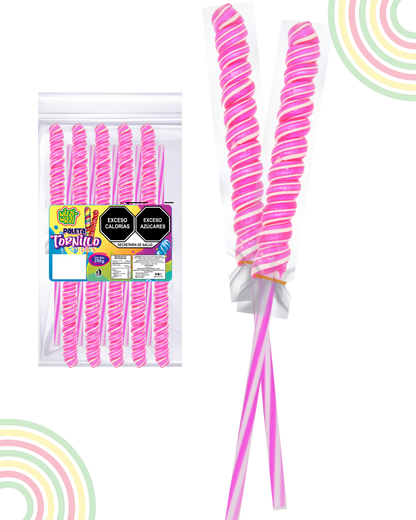 Paleta Tornillo grande 10pz colores fiestas