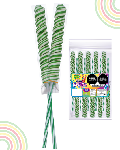 Paleta Tornillo grande 10pz colores fiestas