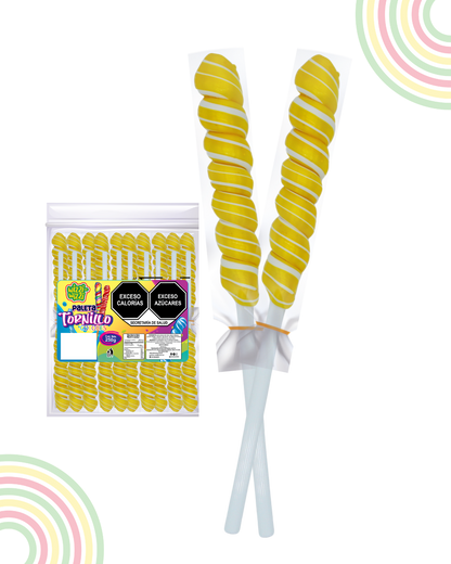 Paleta Tornillo mediano 20piezas bolsa colores fiesta