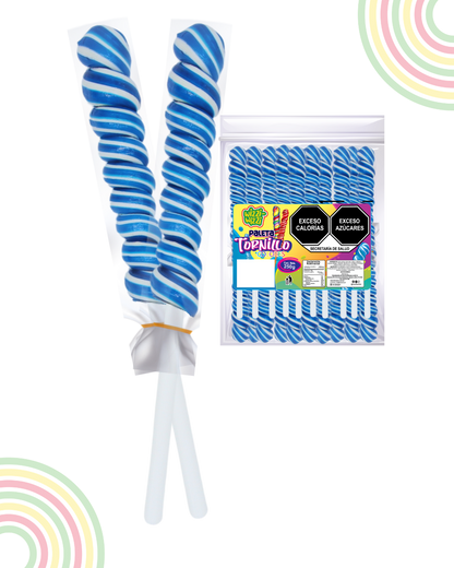 Paleta Tornillo mediano 20piezas bolsa colores fiesta