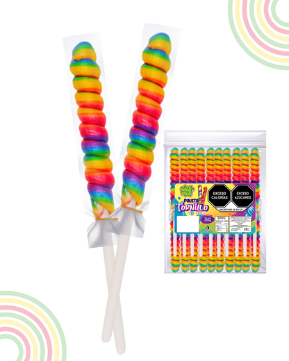 Paleta Tornillo mediano 20piezas bolsa colores fiesta