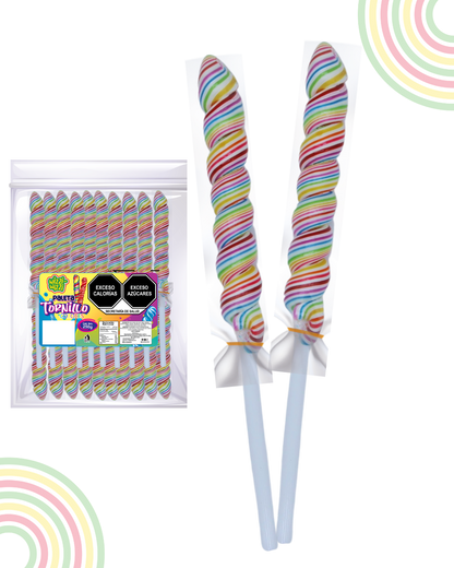 Paleta Tornillo mediano 20piezas bolsa colores fiesta