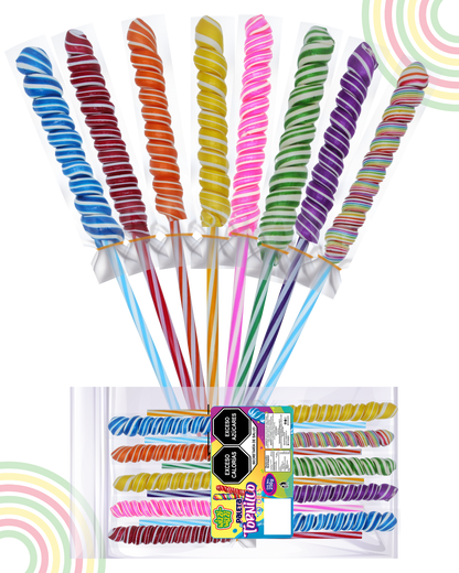 Paleta Tornillo grande 10pz colores fiestas