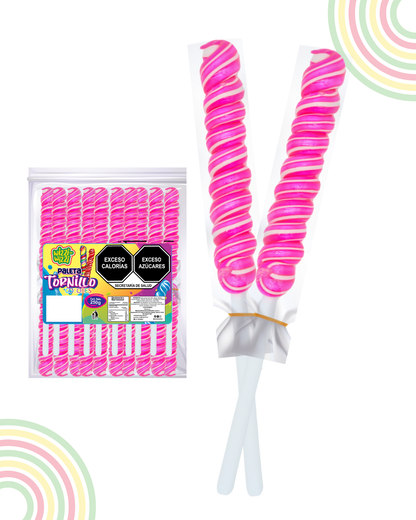 Paleta Tornillo mediano 20piezas bolsa colores fiesta