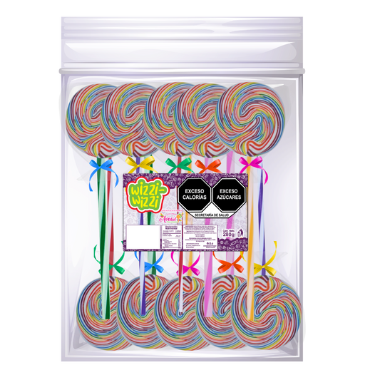 Paleta Trenzada 10pz Wizzi Psicodelico