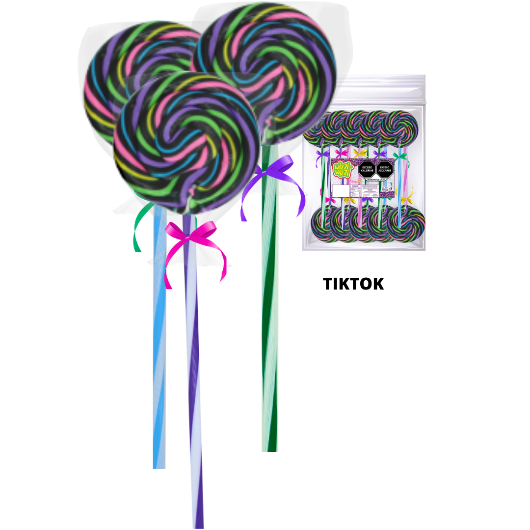 Paleta Trenzada 50pz wizzi chilindrina fiesta de colores