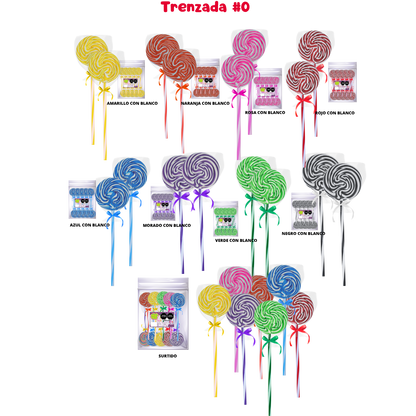 Paleta Trenzada 50pz wizzi chilindrina fiesta de colores