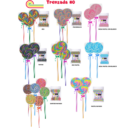 Paleta Trenzada 50pz wizzi chilindrina fiesta de colores