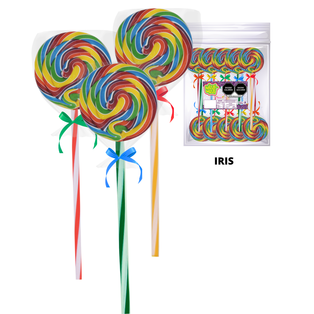 Paleta Trenzada 50pz wizzi chilindrina fiesta de colores